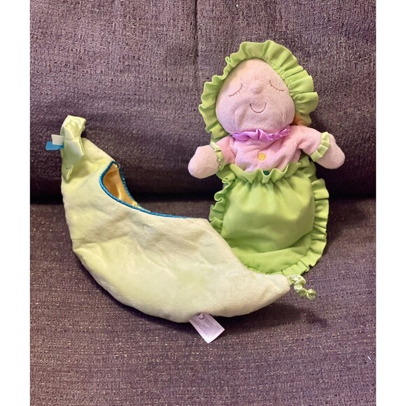 Manhattan Toy Plush Doll Sweet Pea Pod Baby Lovey 3 Piece Green Pink With Tags - Picture 5 of 7